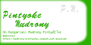 pintyoke mudrony business card